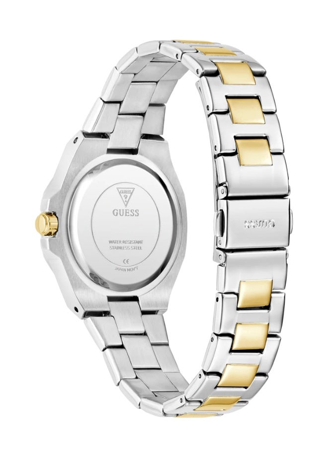 GUESS ساعة كواتز للنساء من غس بتصميم ثنائي اللون بعلبة بيضاء GW0877L5 - Image 3